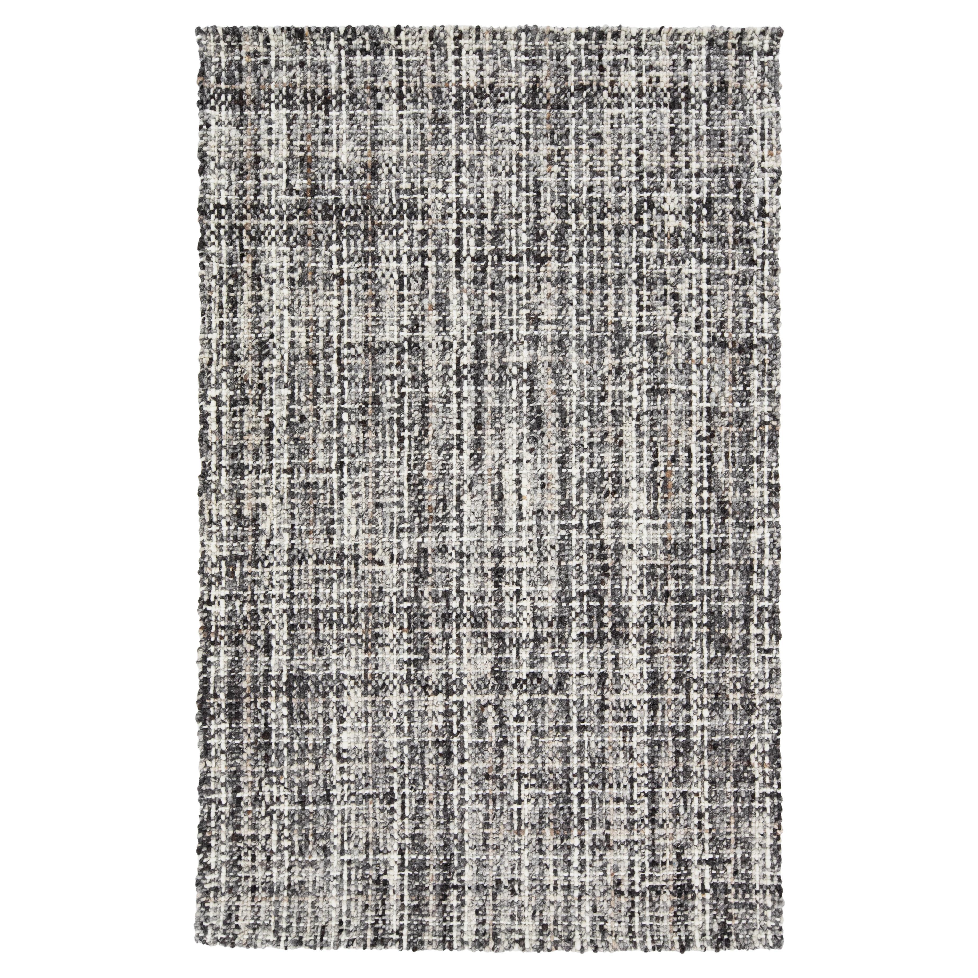 Modern Felted Handmade Wool Rug In Ivory and Gray by Apadana