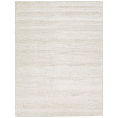 Modern Felted Textuted Ivory Handmade Wool Rug By Apadana