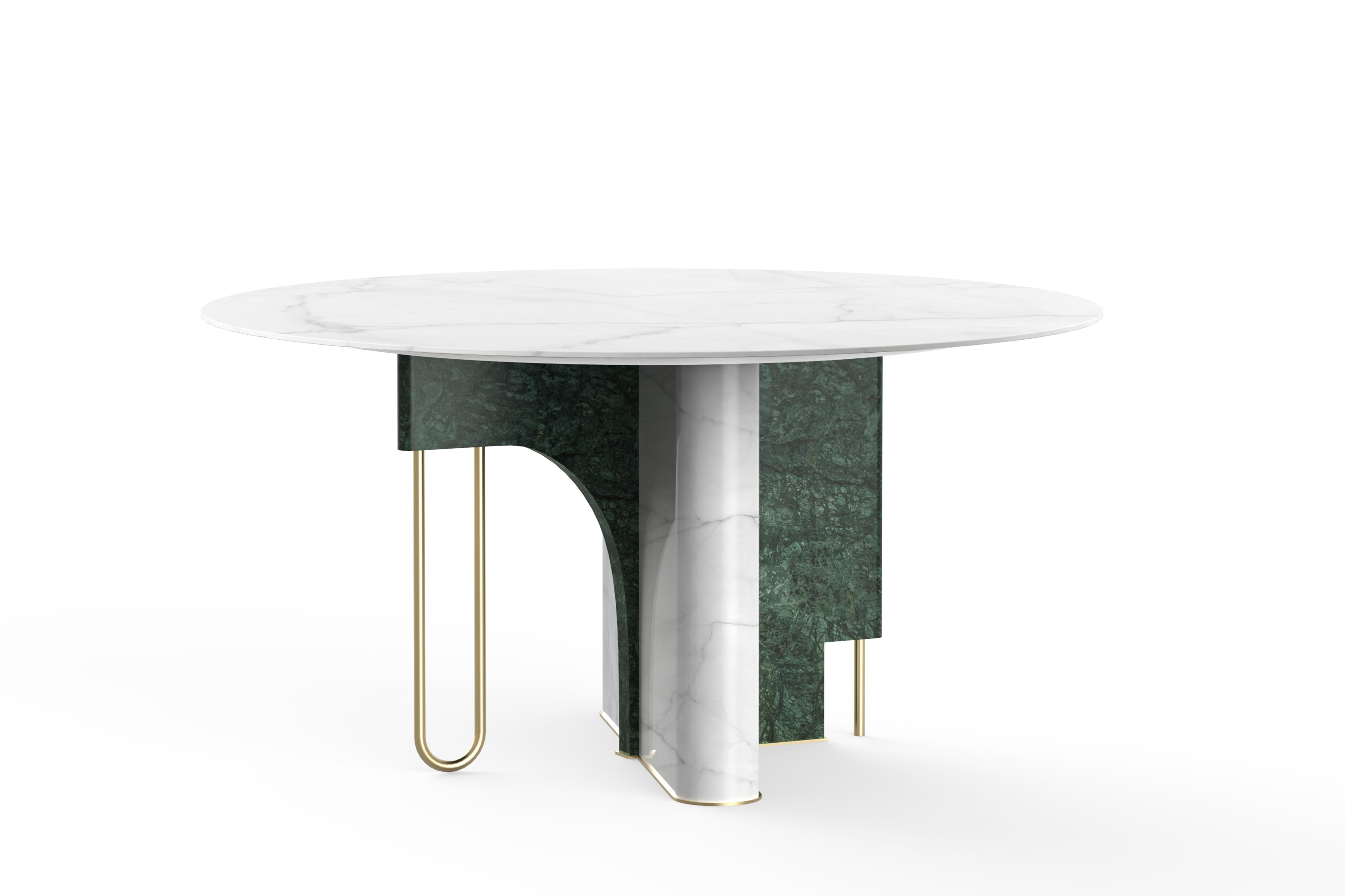 Brossé Table de salle à manger moderne Ferreirinha, fabriquée à la main au Portugal par Greenapple en vente