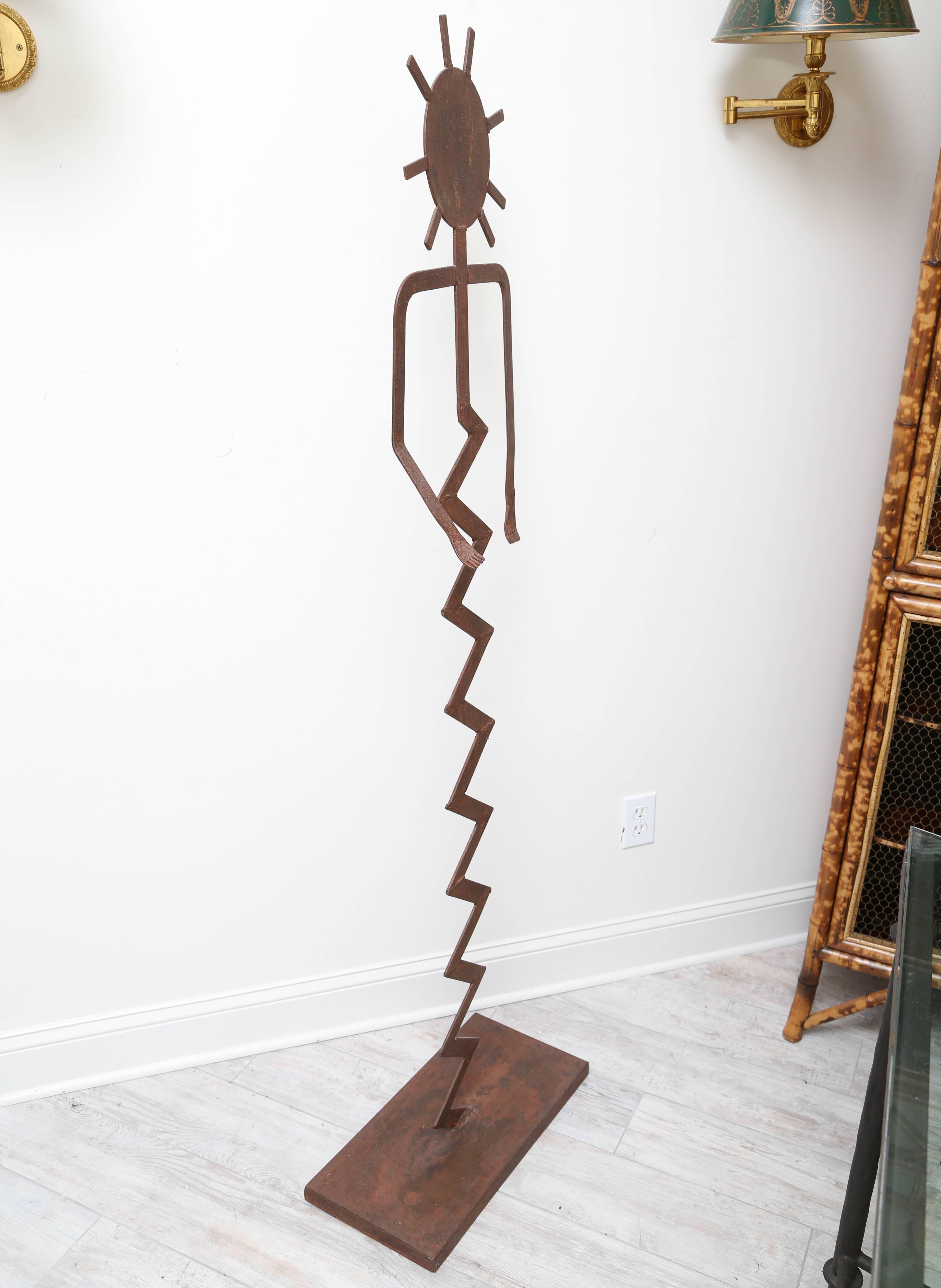 20th Century Modern Figural Iron Sculpture For Sale