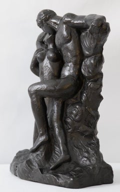 Modern Figurative Sculpture Embracing Couple