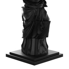 Modern Figurative Sculpture Round Pedestal Dining Table Marquetry Black & White