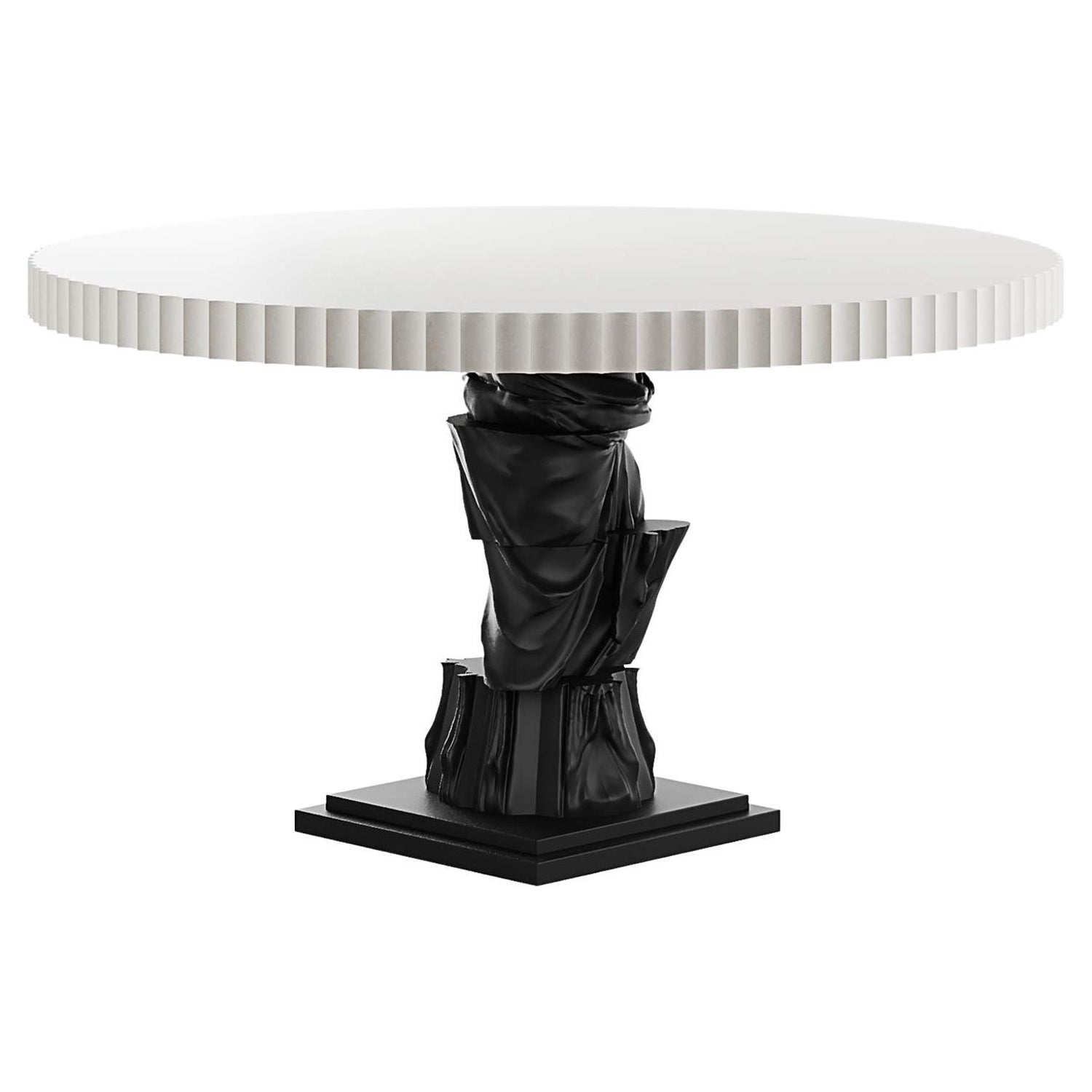 Round Black Empire Style Center Pedestal Dining Table For Sale at 1stDibs