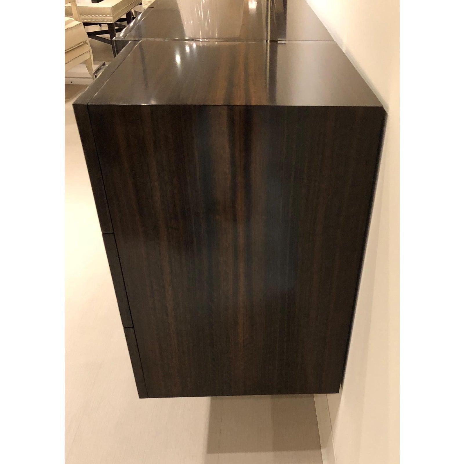 Modern Figured Eucalyptus and Acrylic Sideboard Cabinet For Sale 3