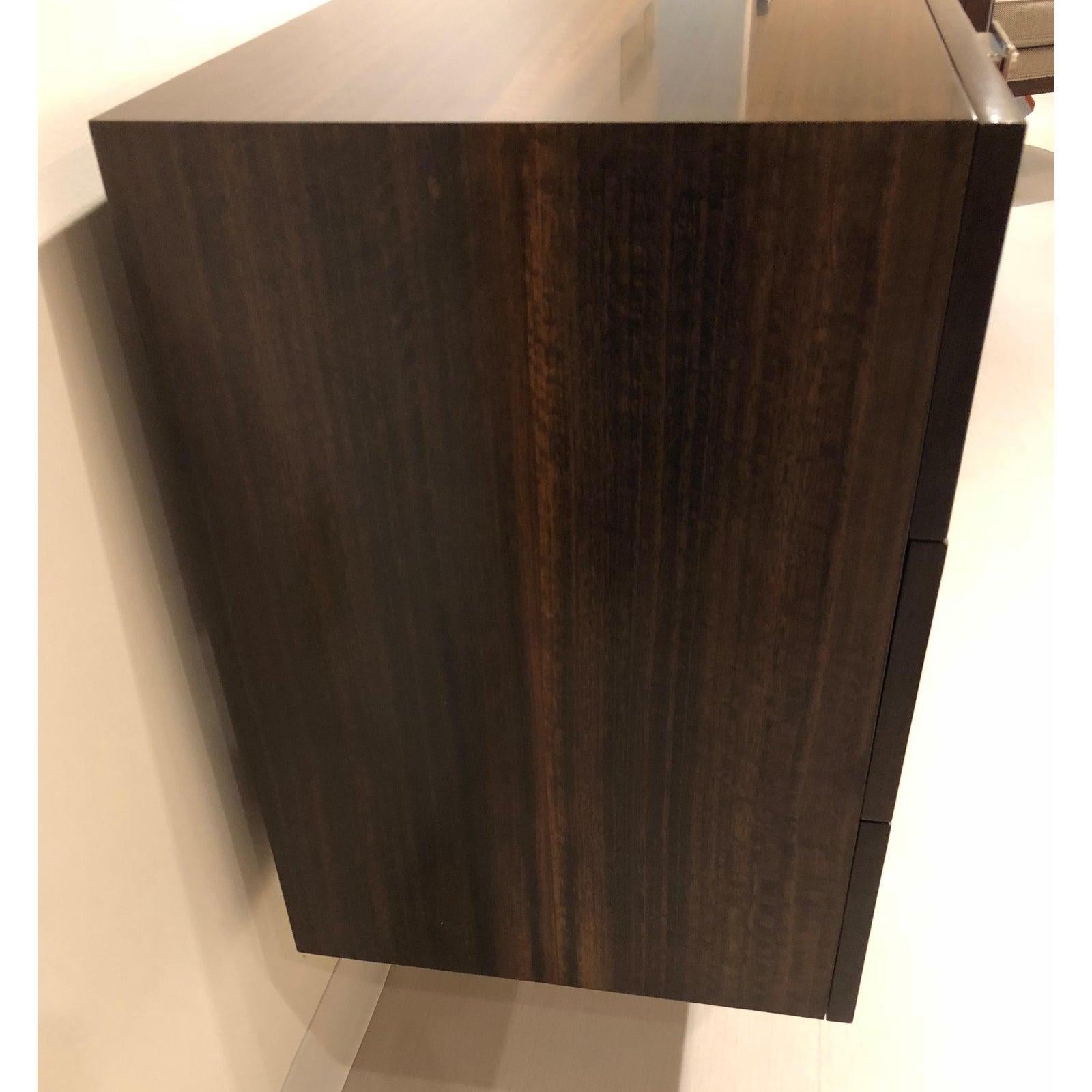 Modern Figured Eucalyptus and Acrylic Sideboard Cabinet For Sale 4