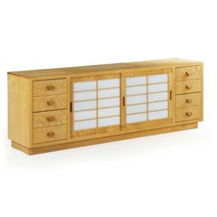 Modern Figured Maple and Cherry Entertainment Stand Credenza by Craig Yamamoto