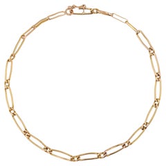 Modern Fine 18 Karat Yellow Gold Alternating Curb Bracelet