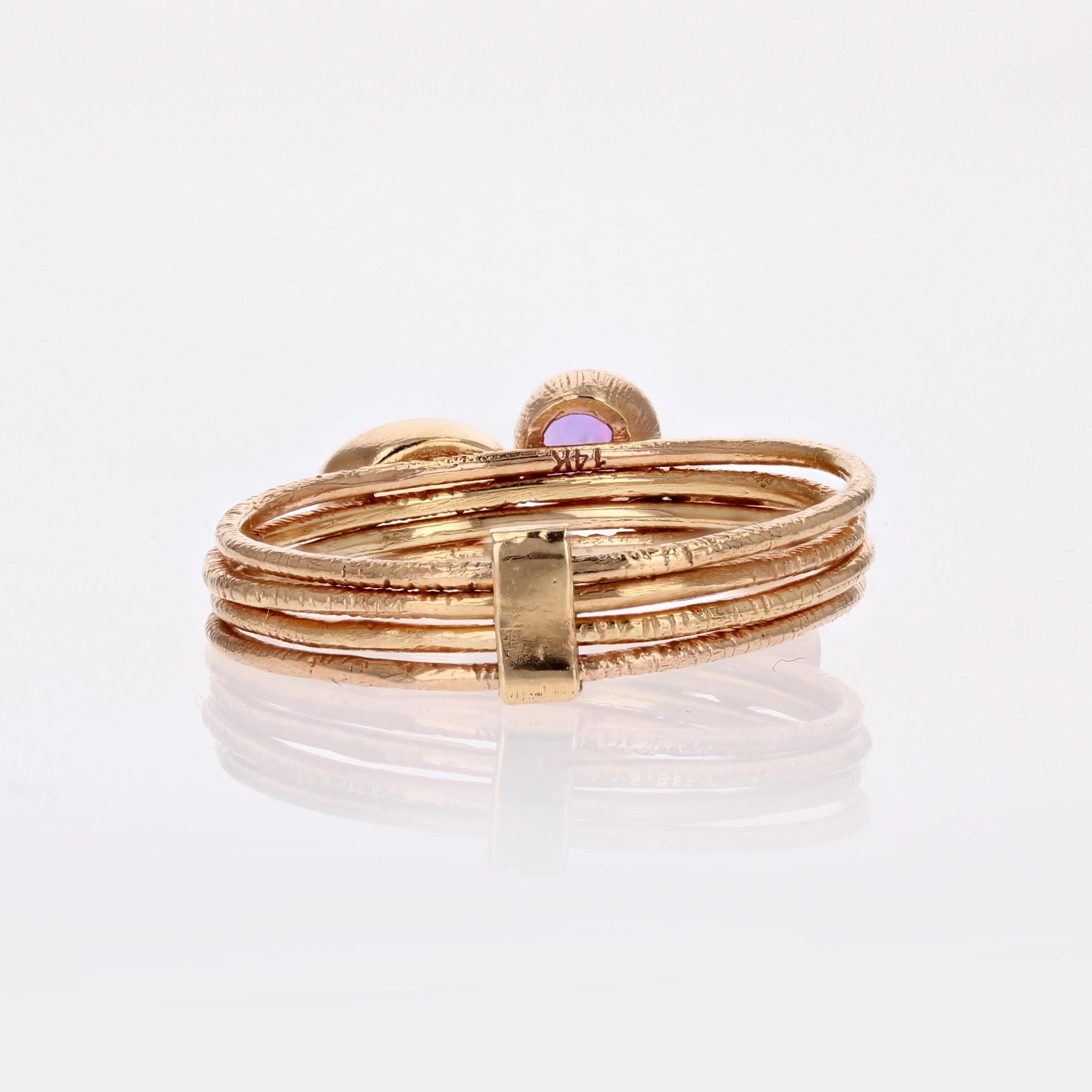 Modern Fine Stones Rose Gold Four Rings 1