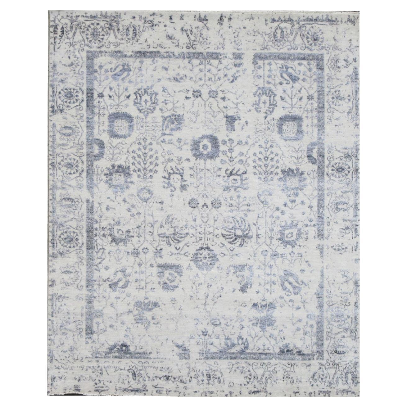 Modern Fine Wool & Silk Broken Design Rug