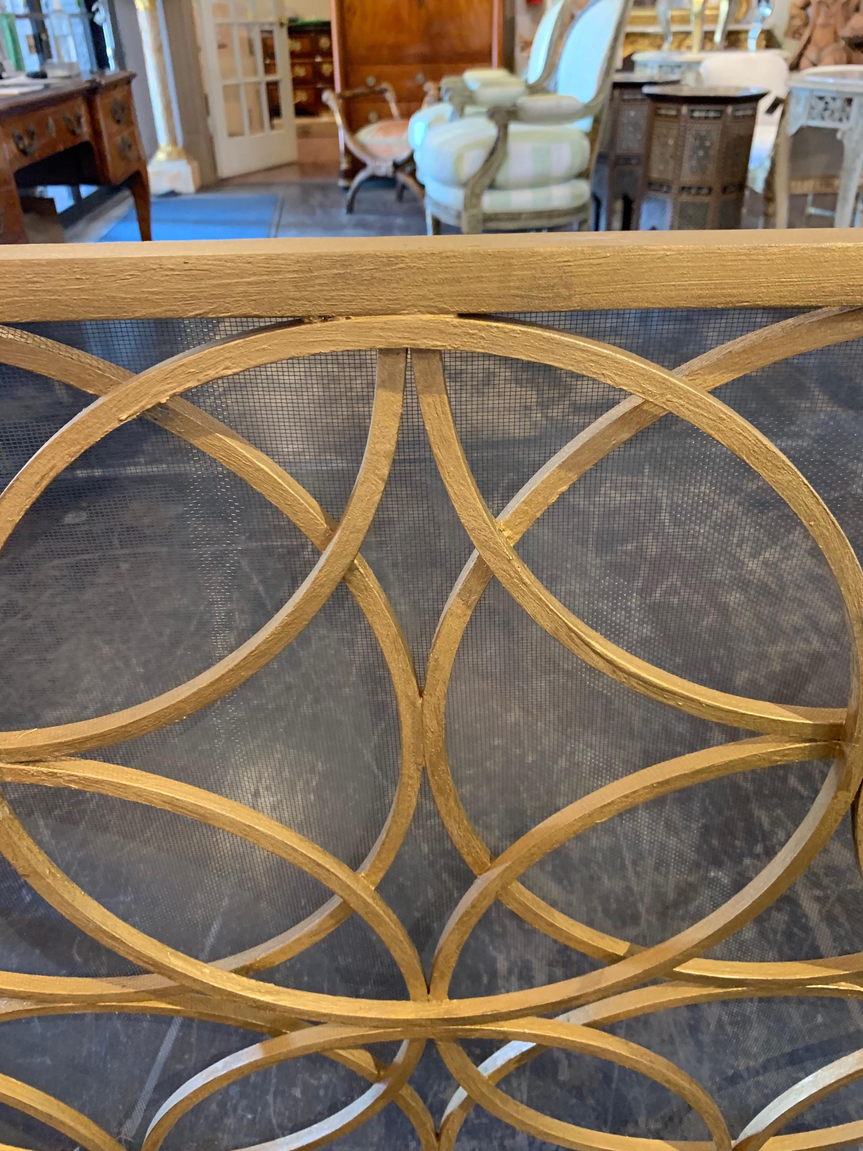 Contemporary Modern Fire Place Screen in a Gilt Finish