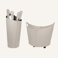 Modern Fireplace Set NICAD - Limac Design, Steel and Leather
