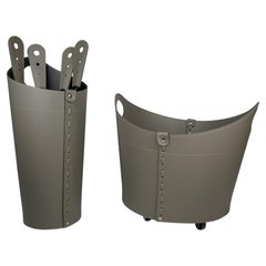 Modern Fireplace Set NICAD - Limac Design, Steel and Leather