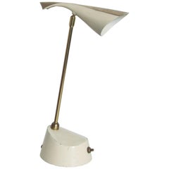 Modern Flair Laurel Brass Pivot Cone Lamp Desk Task Light 1950s Midcentury