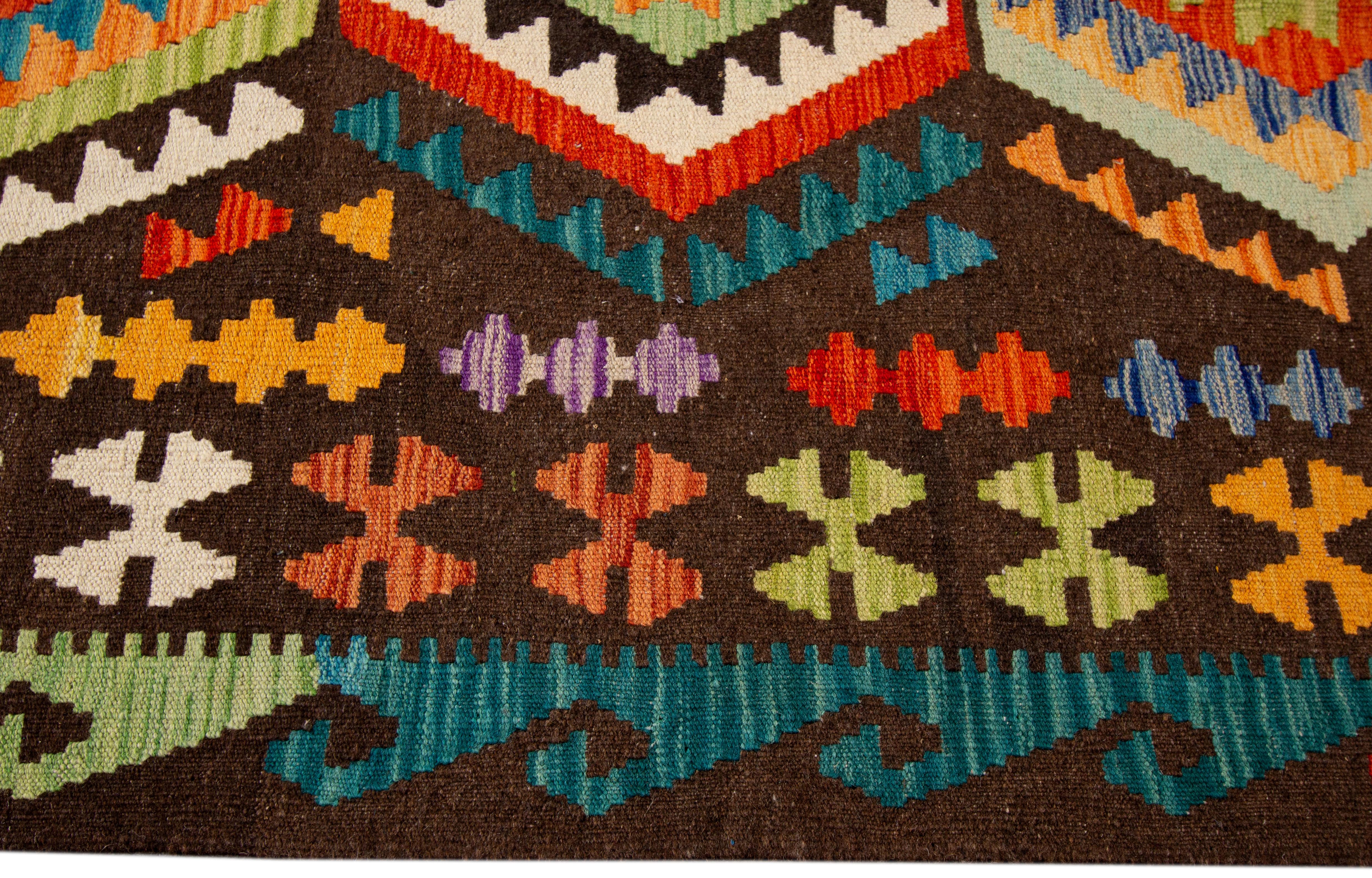 Contemporary Modern Flat-Weave Kilim Rug For Sale