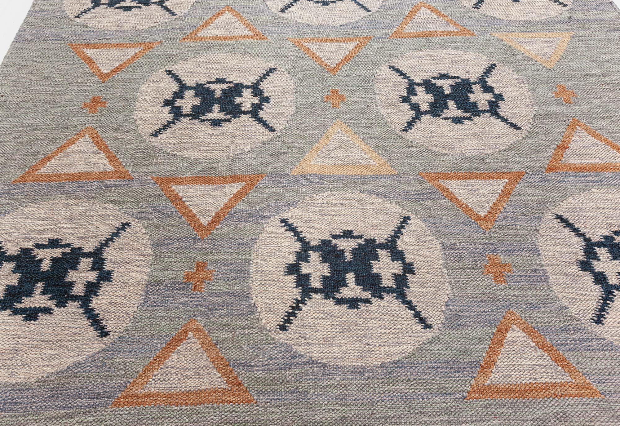 Moderner Flachgewebe-Teppich von Doris Leslie Blau (Handgewebt) im Angebot
