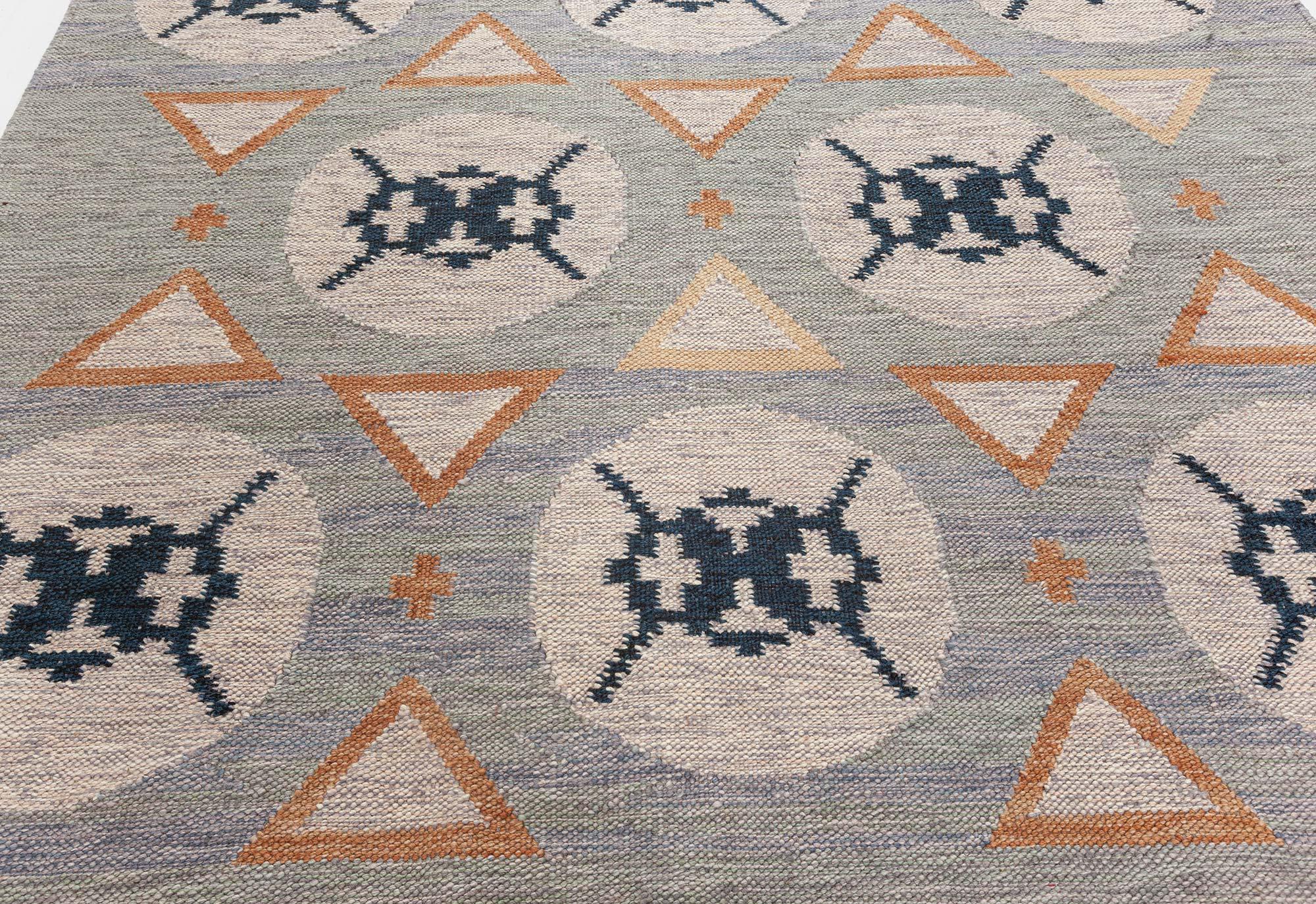 Alfombra moderna de tejido plano de Doris Leslie Blau Indio en venta