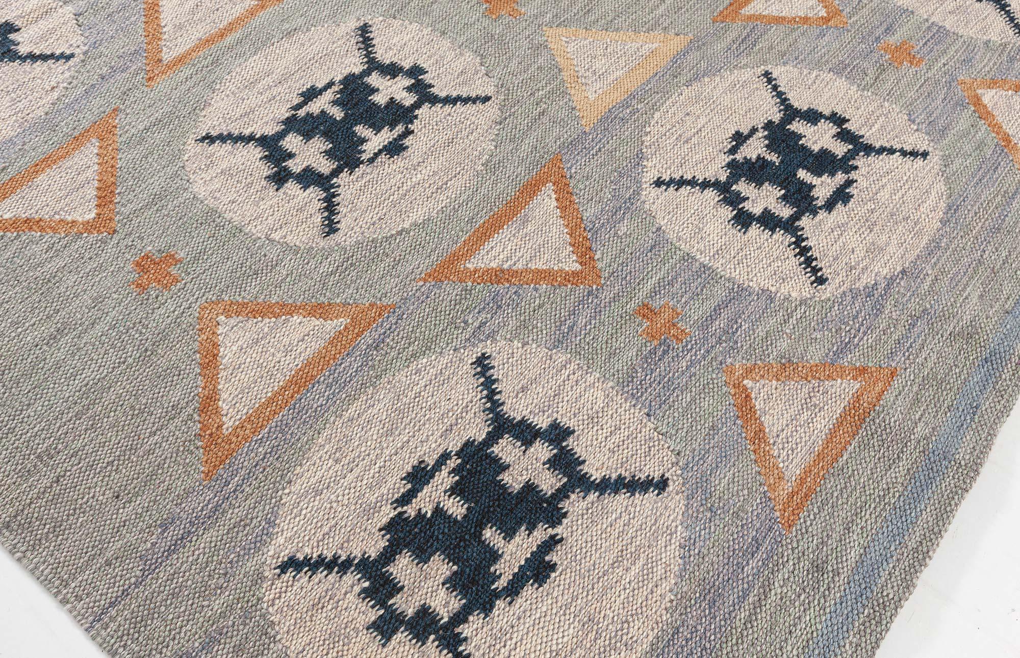 Moderner Flachgewebe-Teppich von Doris Leslie Blau (Wolle) im Angebot