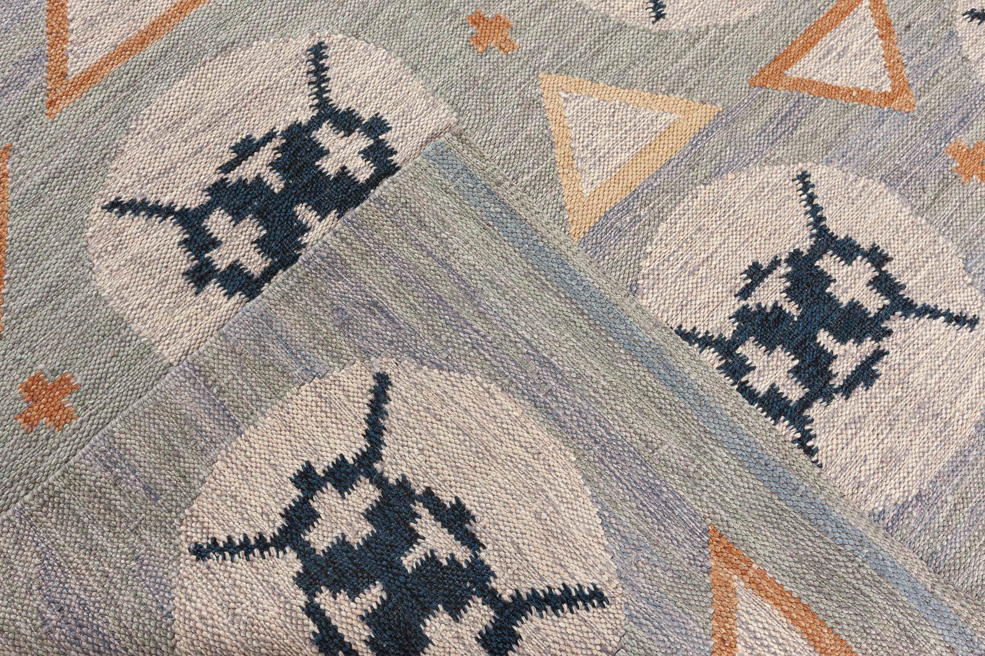 Alfombra moderna de tejido plano de Doris Leslie Blau Lana en venta