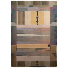 Retro Van Campen Style Needlepoint in Polychromatic Patterns by Rug & Kilim