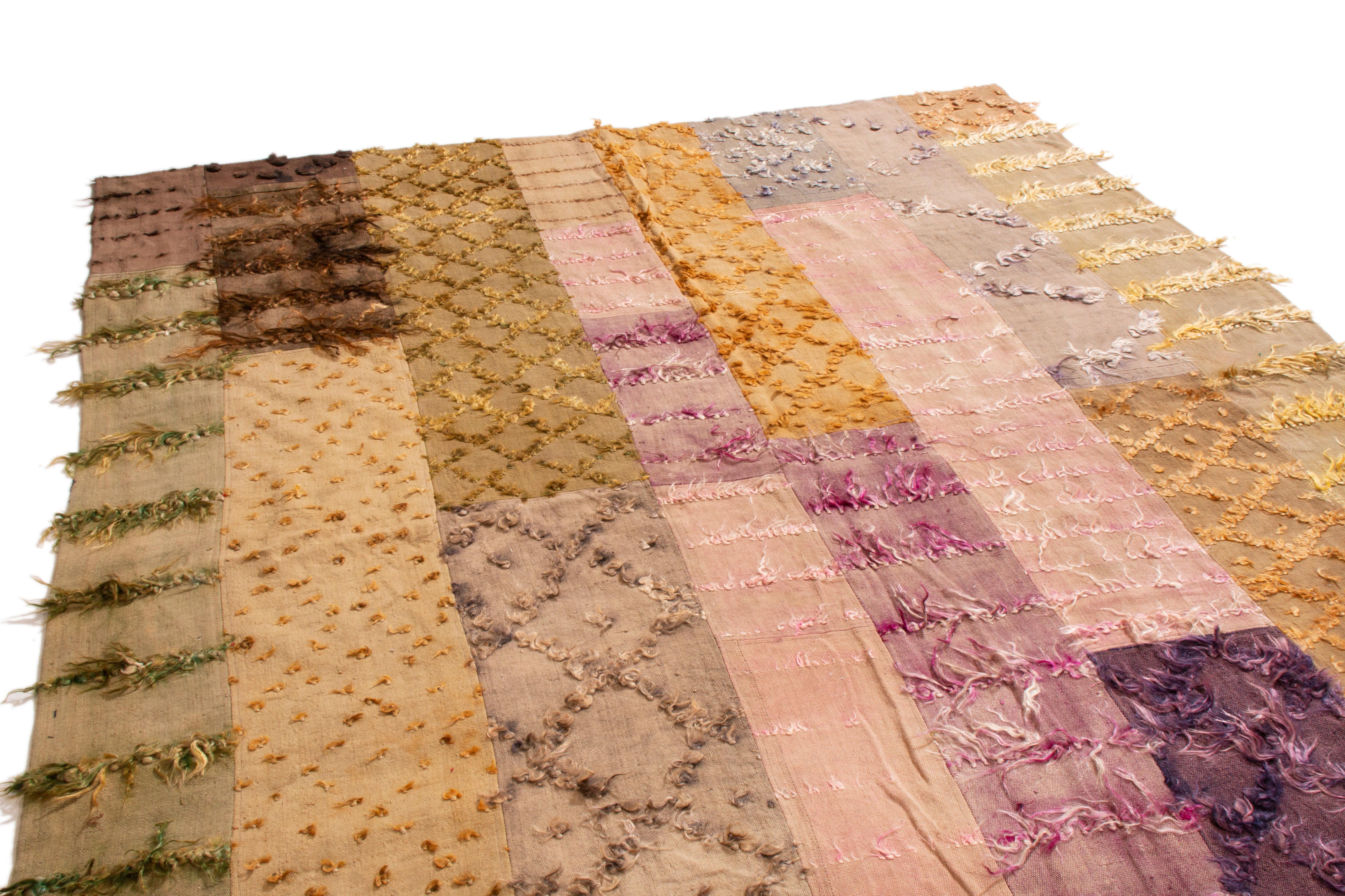 Turkish Rug & Kilim's Modern Flat-Weave Transitional Bohemian Tribal Multi-Color Wool  For Sale