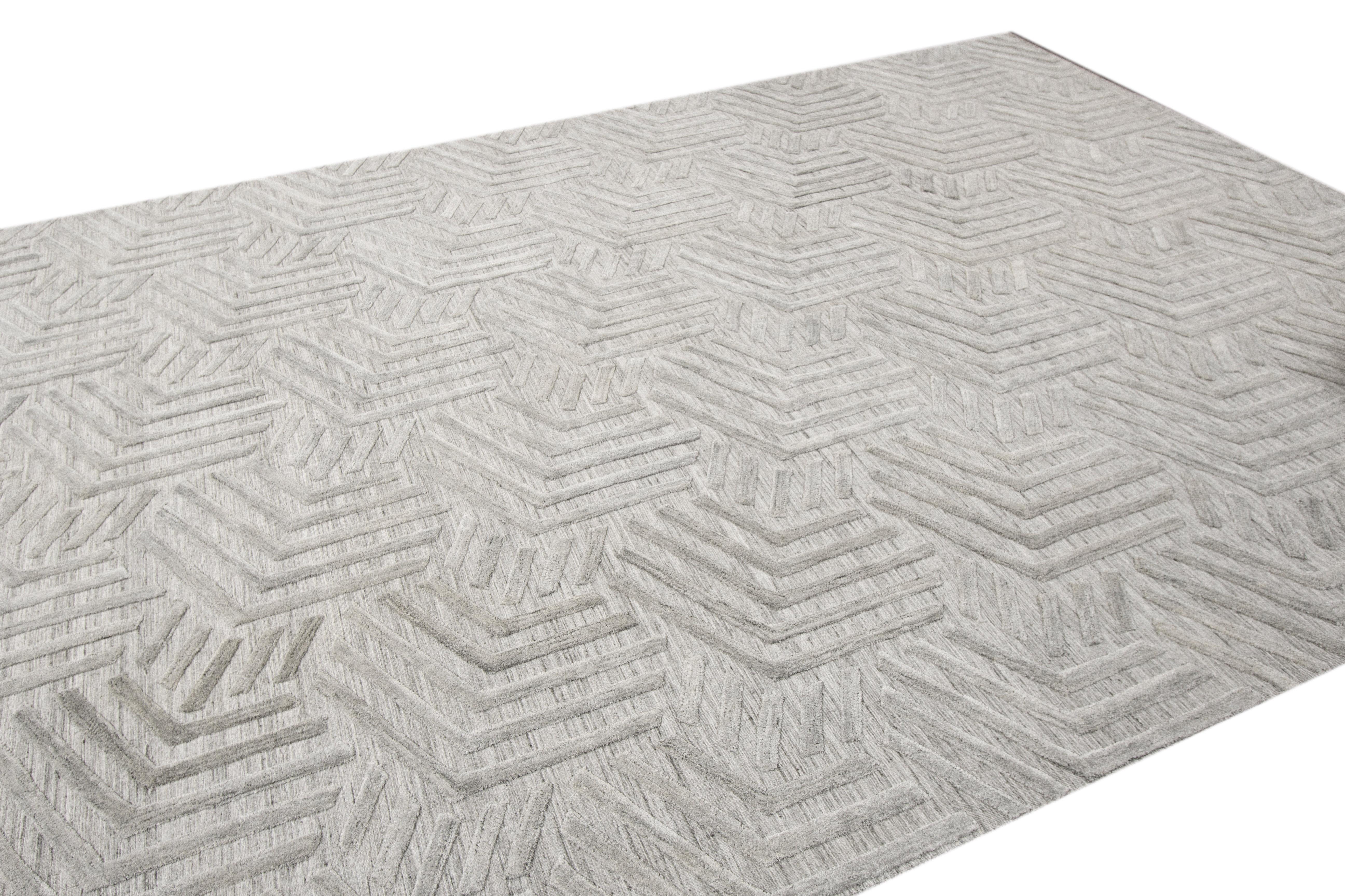 Modern Flat-Weave Transitional Rug In New Condition For Sale In Norwalk, CT
