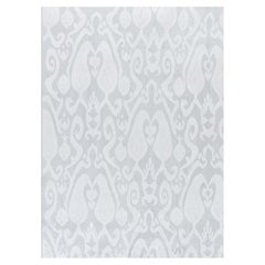 Modern Flatweave Arabesque Gray With White Carpet "Silver Whisper"