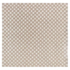 Tappeto moderno in nylon a trama piatta con motivo a scacchiera nei toni del marrone chiaro e del beige "Parquet"