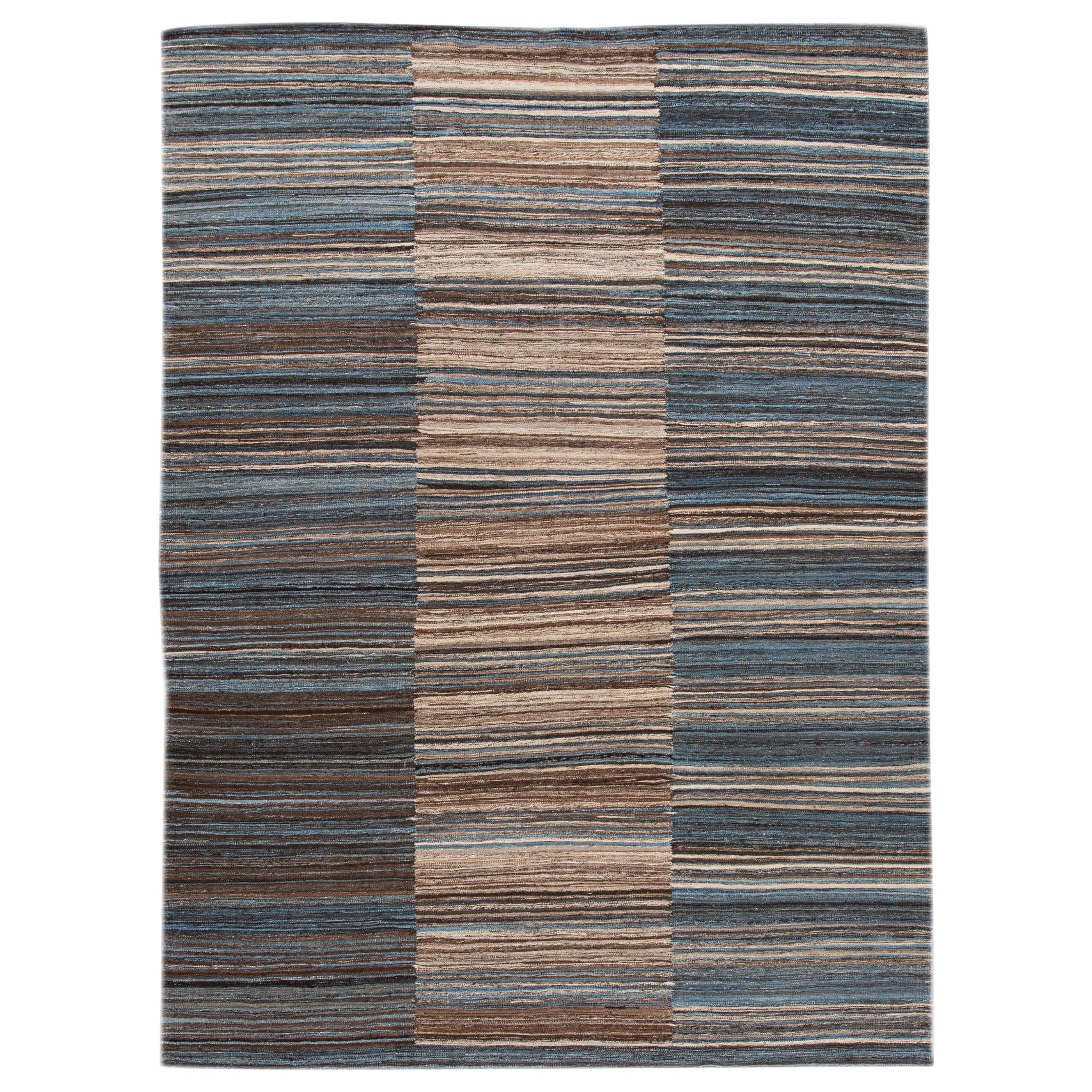 Modern Kilim FlatWeave Handmade Wool Rug For Sale at 1stDibs