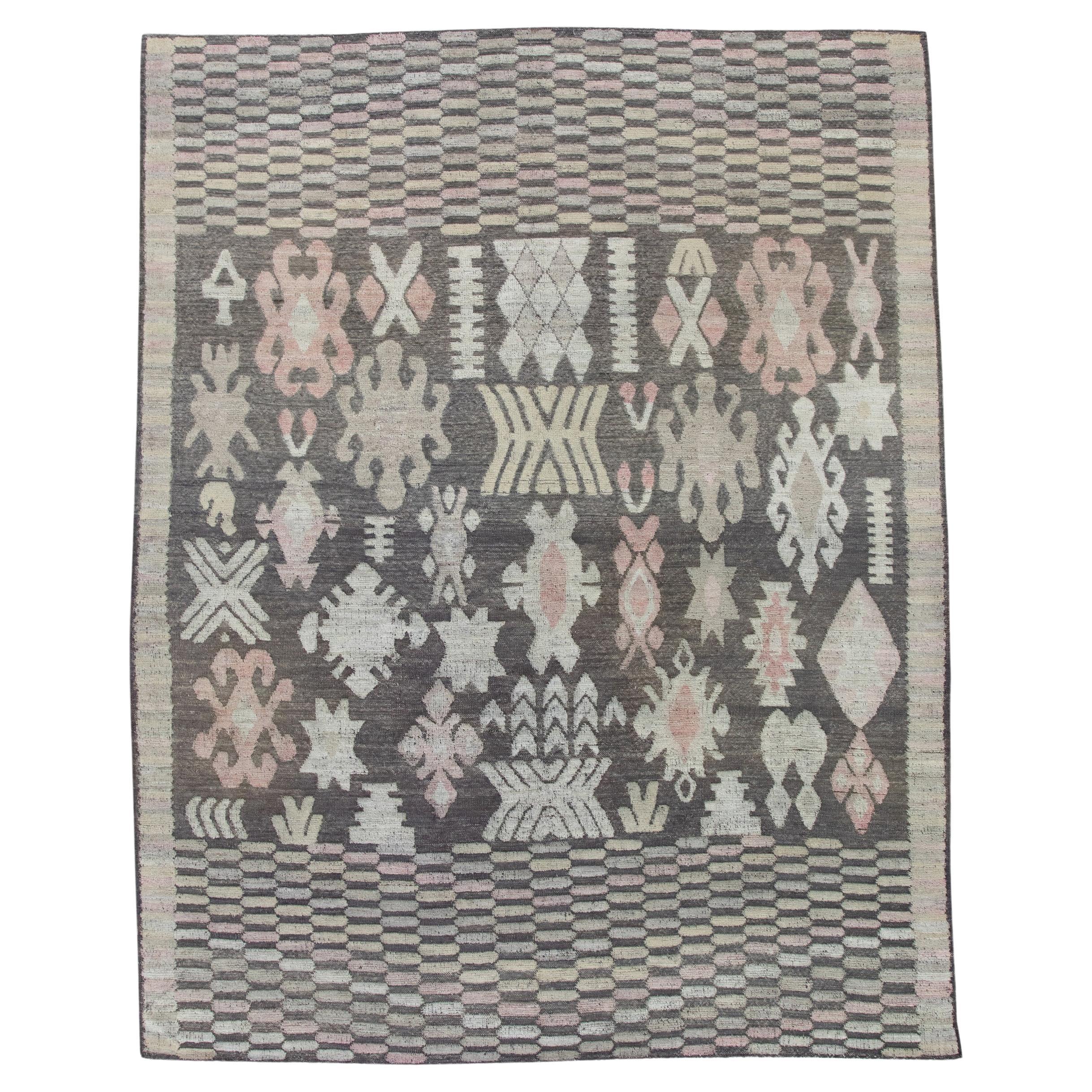 Modern Flatweave Handmade Wool Rug For Sale at 1stDibs