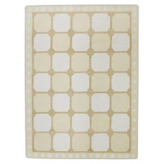 Yellow & Tan Geometric Design Flatweave Handmade Wool Rug 9'4" X 12'4"