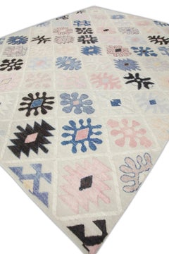 Modern Flatweave Handmade Wool Rug