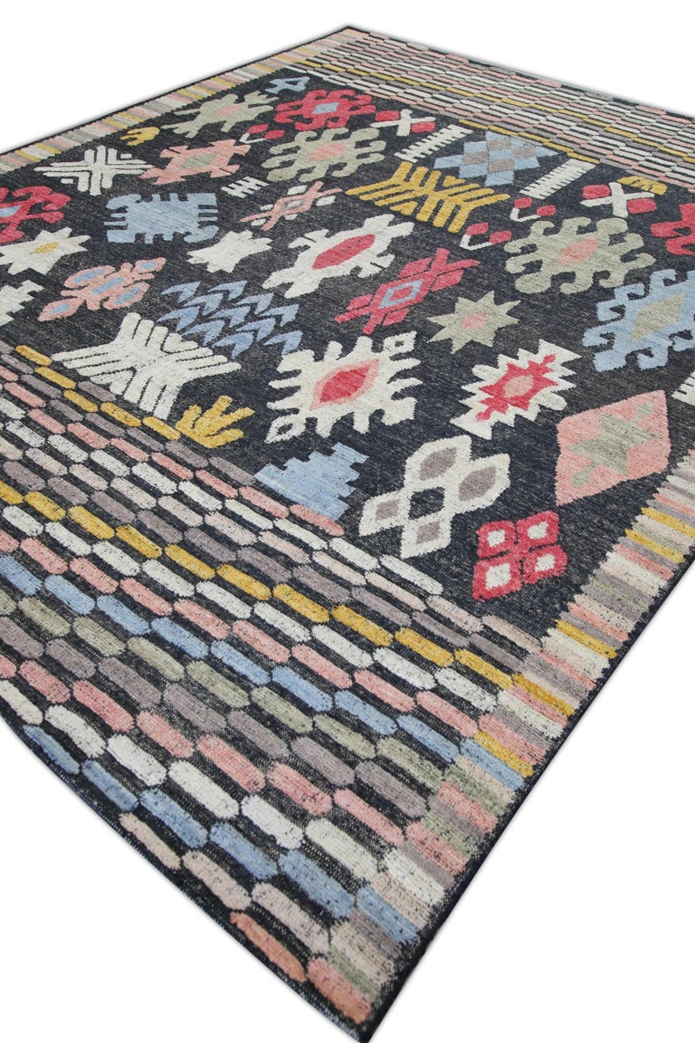 Modern Rug Handmade Modern Flatweave Handmade Wool Rug For Sale at 1stDibs