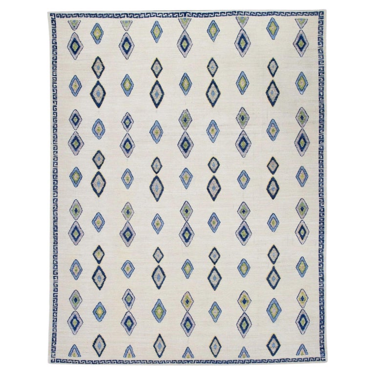 Modern Flatweave Handmade Wool Rug For Sale at 1stDibs