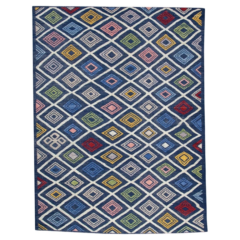 Modern Flatweave Handmade Wool Rug For Sale at 1stDibs