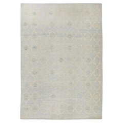 Blue Geometric Pattern Flatweave Handmade Wool Rug 9'7" x 14'2"