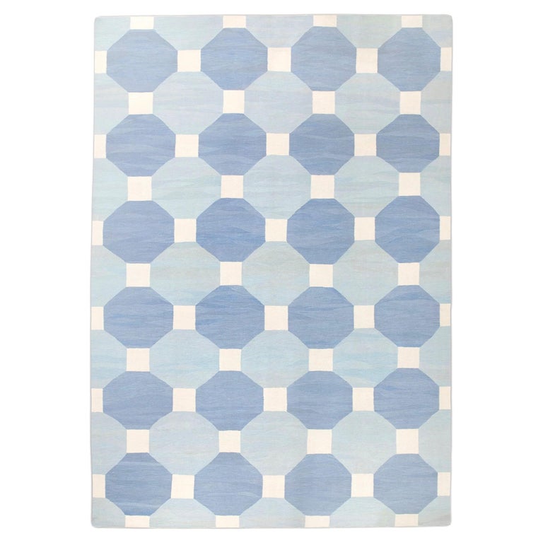 Wool Rug Textile Modern Flatweave Handmade Wool Rug For Sale at 1stDibs
