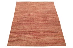 Modern Flatweave kilim Designed Wool rug Handmade In Red- Rust Color