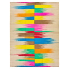 Tappeto moderno a trama piatta Rug & Kilim Multicolore dal design astratto realizzato a mano in lana