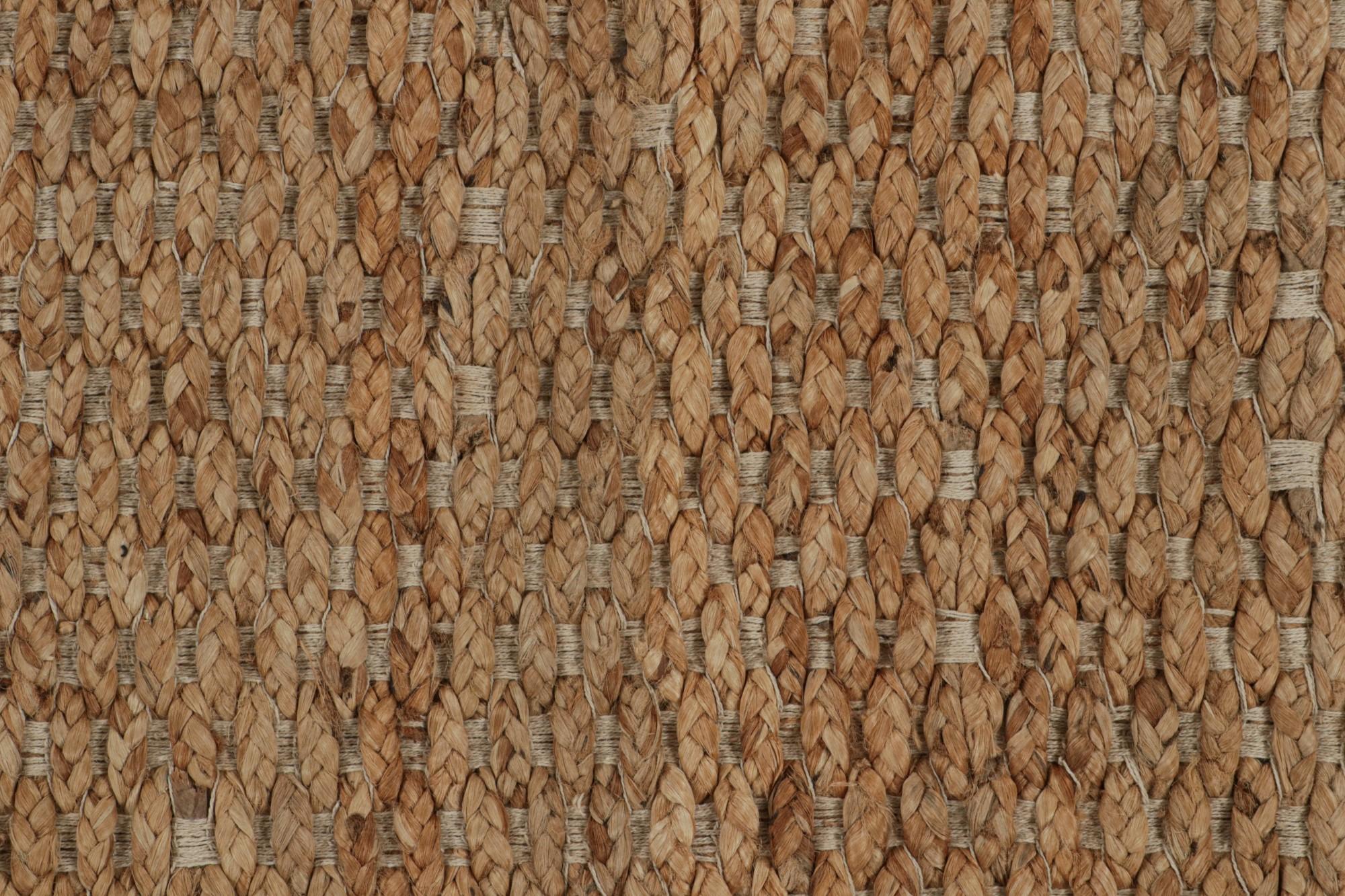 Runner moderno a trama piatta in beige/marrone, con strisce testurizzate, da Rug & Kilim In condizioni Nuovo in vendita a Long Island City, NY