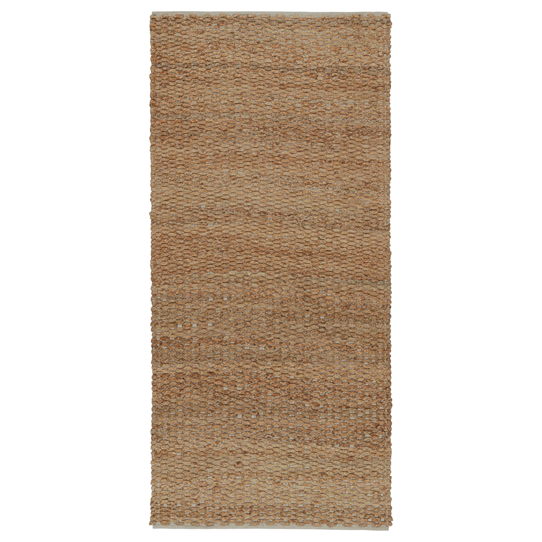 Corredor moderno de tejido plano en beige/marrón, con rayas de textura, de Rug & Kilim