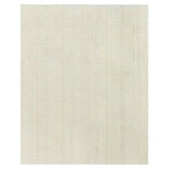 Modern Flatweave Solid Cream Beige Carpet "Bareline" by Doris Leslie Blau