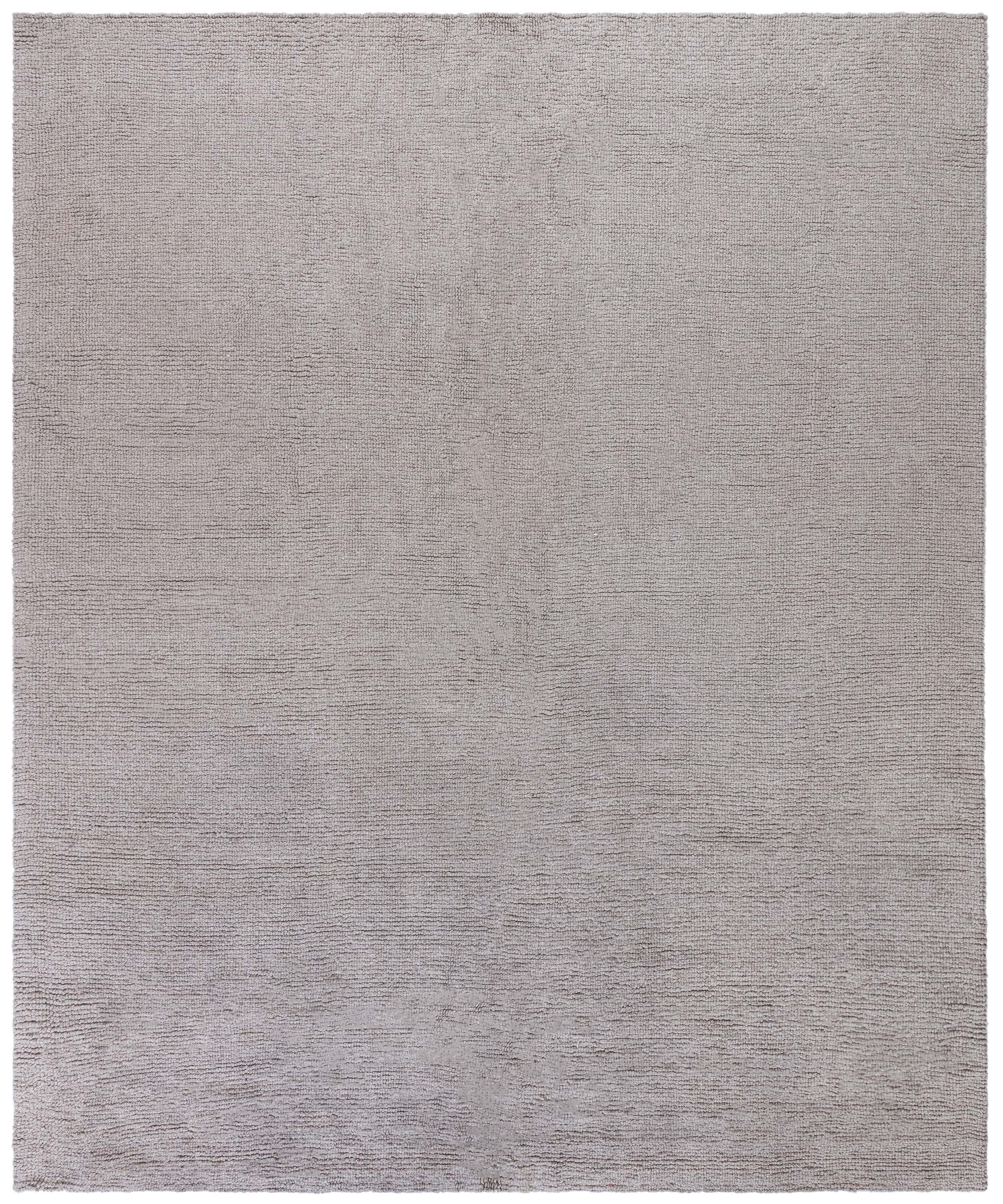 Modern Flatweave Solid Light Gray Hand-Knotted Wool Rug by Doris Leslie Blau
