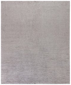 Modern Flatweave Solid Light Gray Hand-Knotted Wool Rug by Doris Leslie Blau