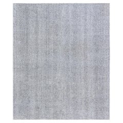 Modern Flatweave Solid Light Gray Handmade Carpet "Bruma" by Doris Leslie Blau