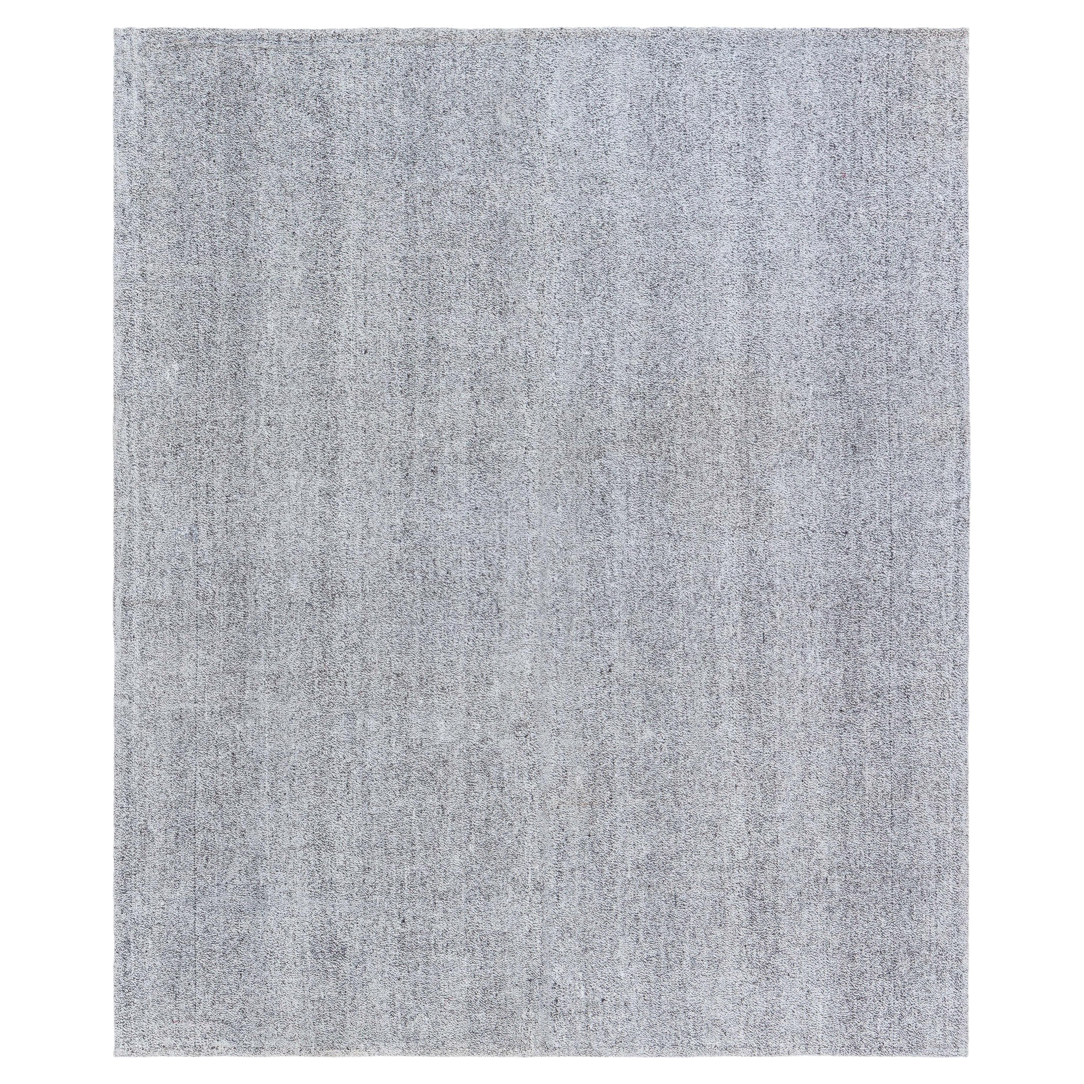 Modern Flatweave Solid Light Gray Handmade Rug "Bruma" by Doris Leslie Blau