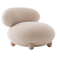 Modern Flock Lounge Chair Fluffy edition in Faux Sheepskin by NOOM