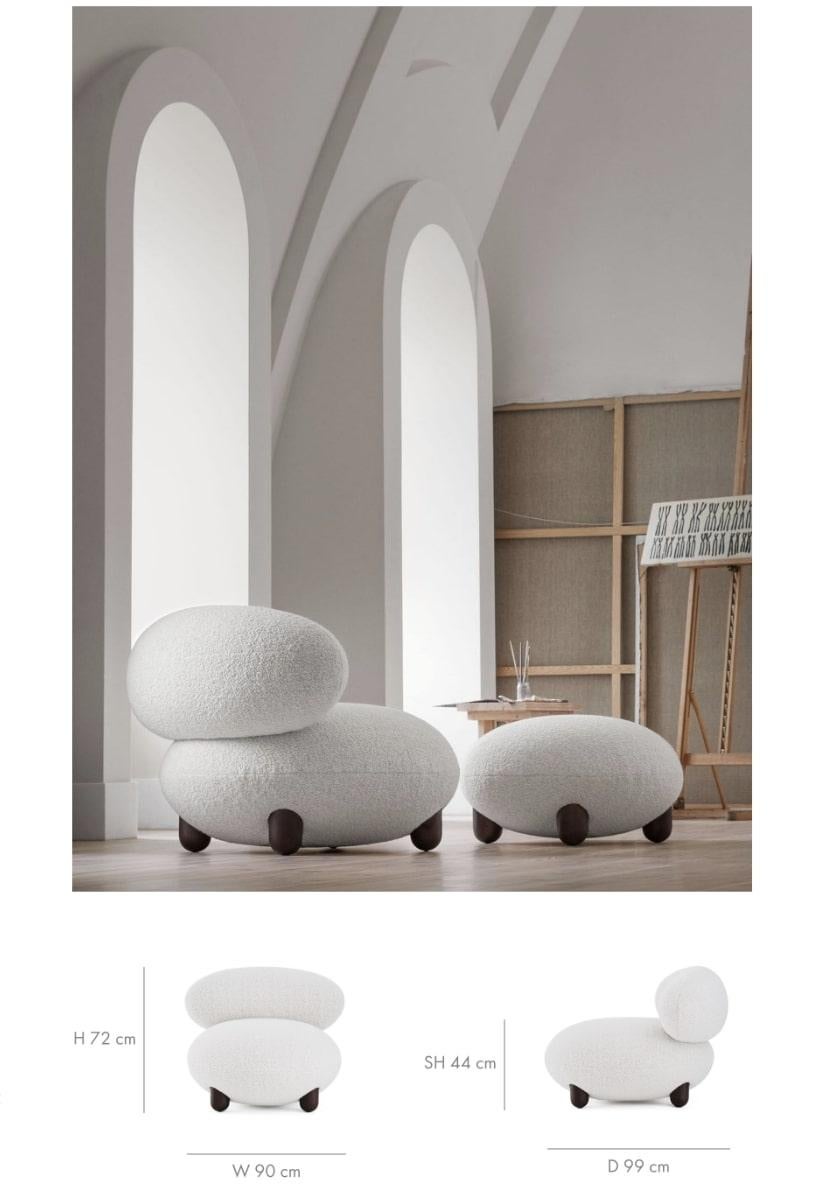 Sedia da salotto moderna Flock in boucle Dedar Nimbus di NOOM in vendita 4