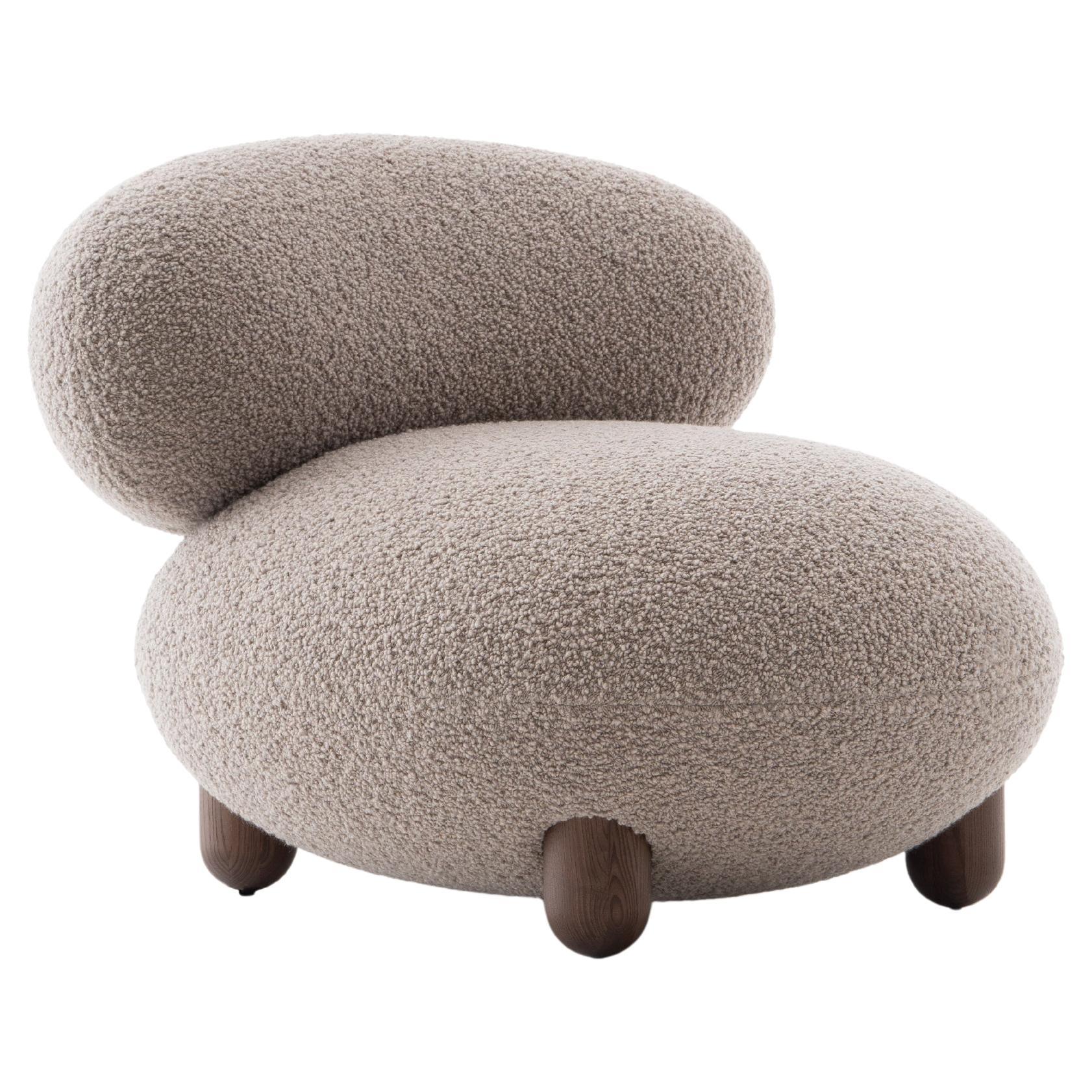 Modern Flock Lounge Chair in Dedar Nimbus boucle by NOOM