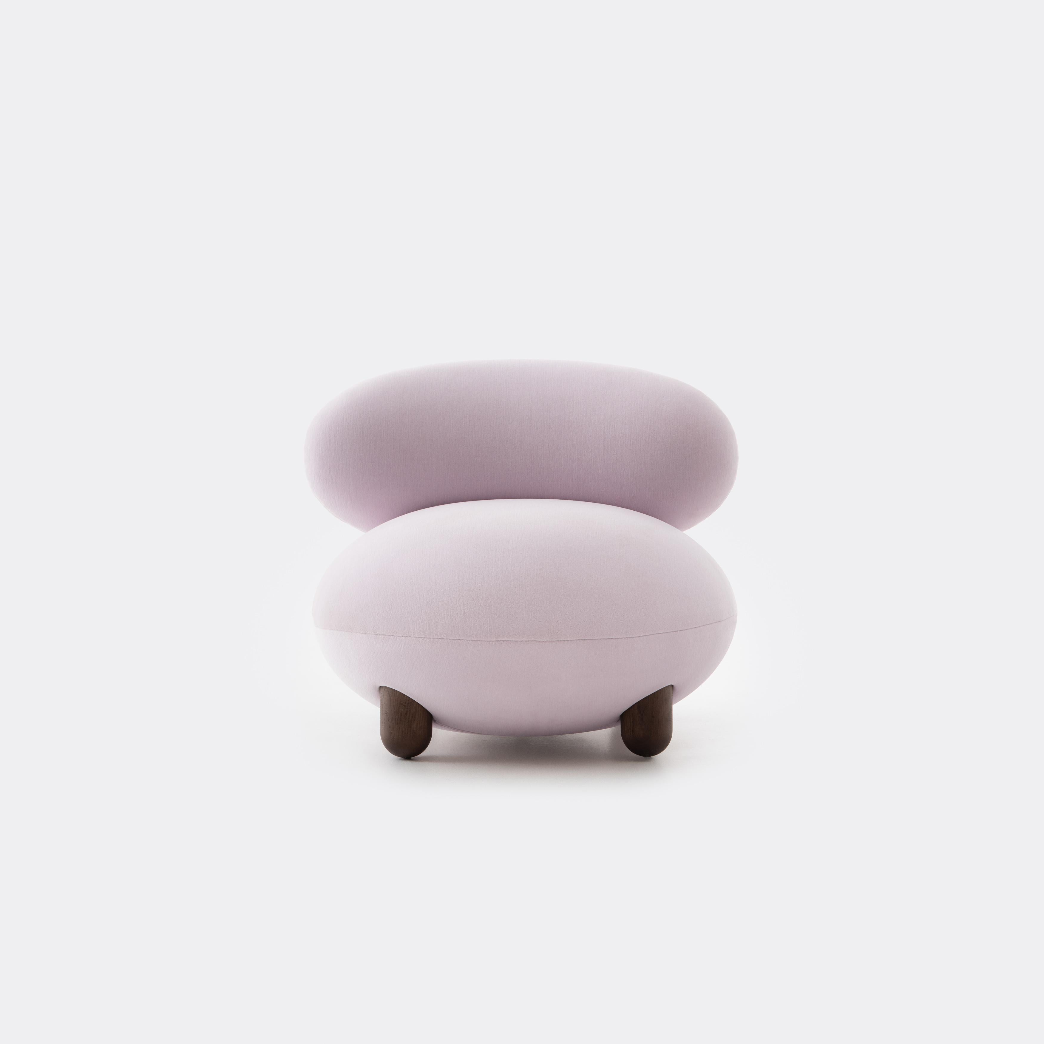 Sillón moderno Flock en terciopelo rosa suave de Kvadrat by NOOM Moderno en venta