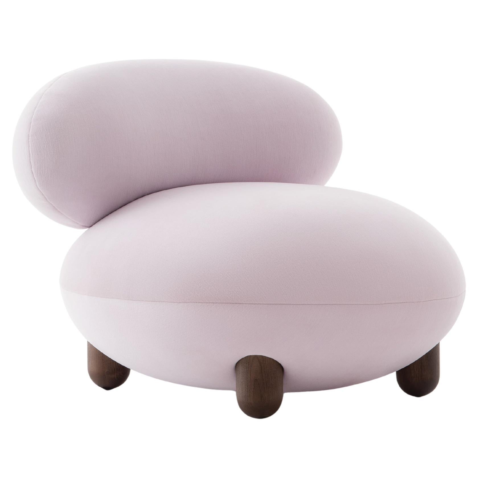 Modern Flock Lounge Chair in Kvadrat Gentle pink velvet by NOOM